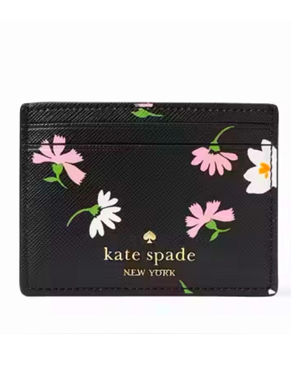 Kate Spade Madison Black Floral Waltz Card Case NWT